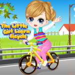 The Little Girl Learn Bicycle