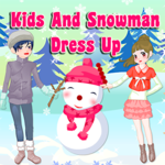 Kids And Snowman Dress Up