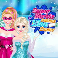 Super Barbie rescue Elsa Doctor
