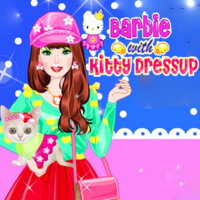 Barbie With Kitty Dressup
