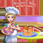 Pregnant Elsa: Baking Pancakes