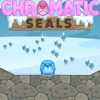Chromatic Seals,    Chromatic Seals is  physics-based puzzle game similar to the popular game Cut the Rope, you can play it in your browser for free. Your goal is to cut the rope so that the block has fallen directly on chromatic seals. Use mouse to cut the rope. Have fun!