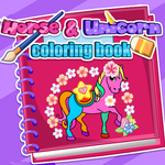 Horse & Unicorn Coloring Book