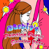 Barbie's Painting Party Coloring Page