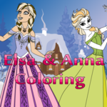 Elsa & Anna Coloring