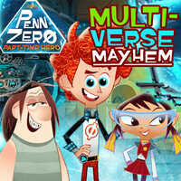 Penn Zero Part-time Hero Multiverse Mayhem,Penn Zero Part-time Hero Multiverse Mayhem to jedna z gier z kranu, w którą możesz grać na UGameZone.com za darmo. Zatrzymaj zniszczenie i chaos w Super Hero, Clown i Space World! Penn, Sashi i Boone wykonują ważną misję na całym świecie. Niepełnoetatowi bohaterowie muszą pokonać Rippena i Larry'ego. Biegaj i lataj bezpiecznie w Penn Zero Multiverse Mayhem!
